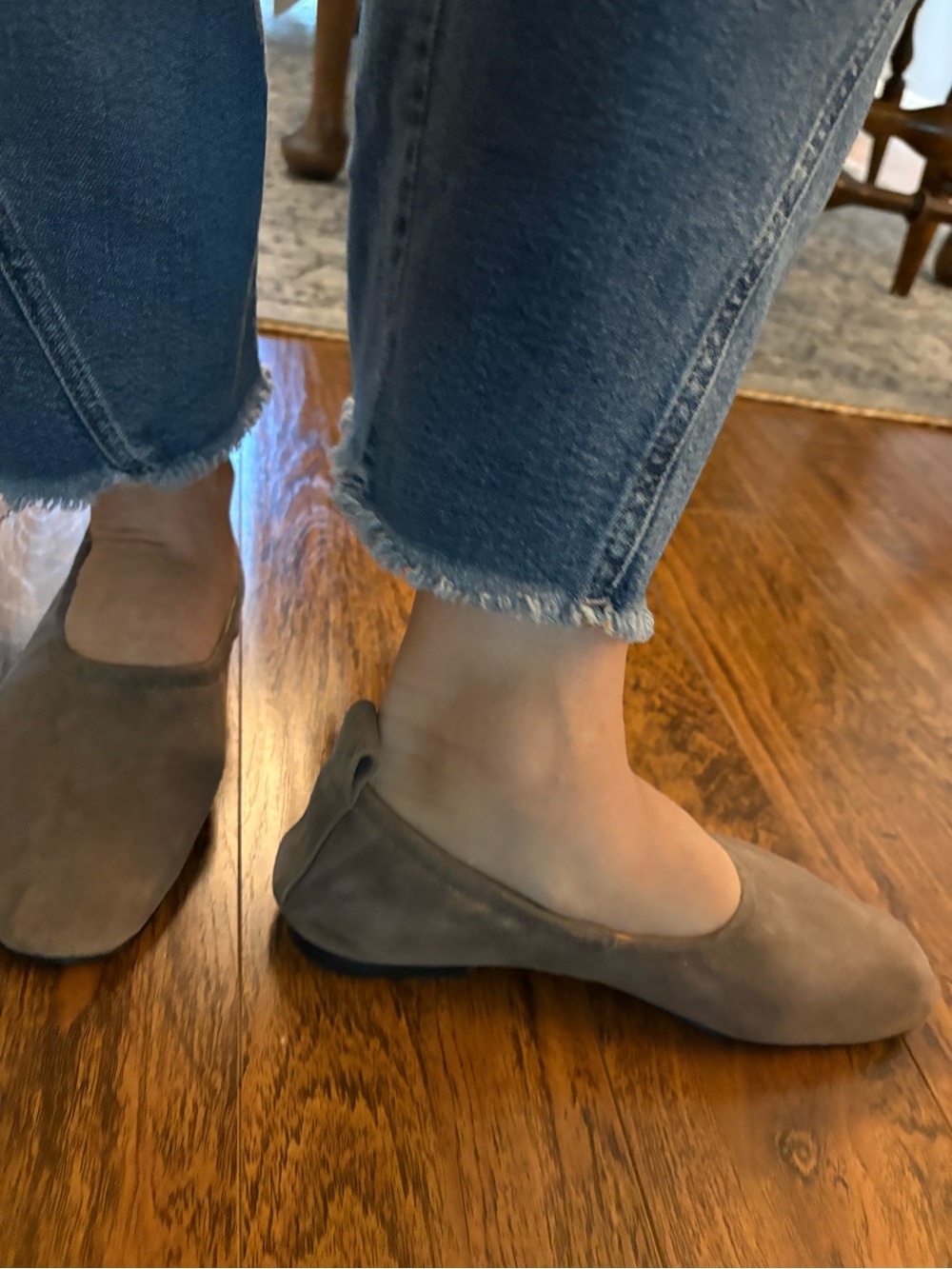 Sabrinas Spain Taupe Suede Comfort Ballet Flat Sz 37